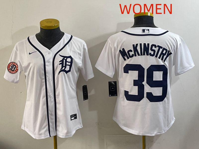 Women Detroit Tigers 39 Mckinstry White Game Nike MLB Jersey style 003